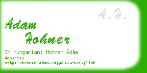 adam hohner business card